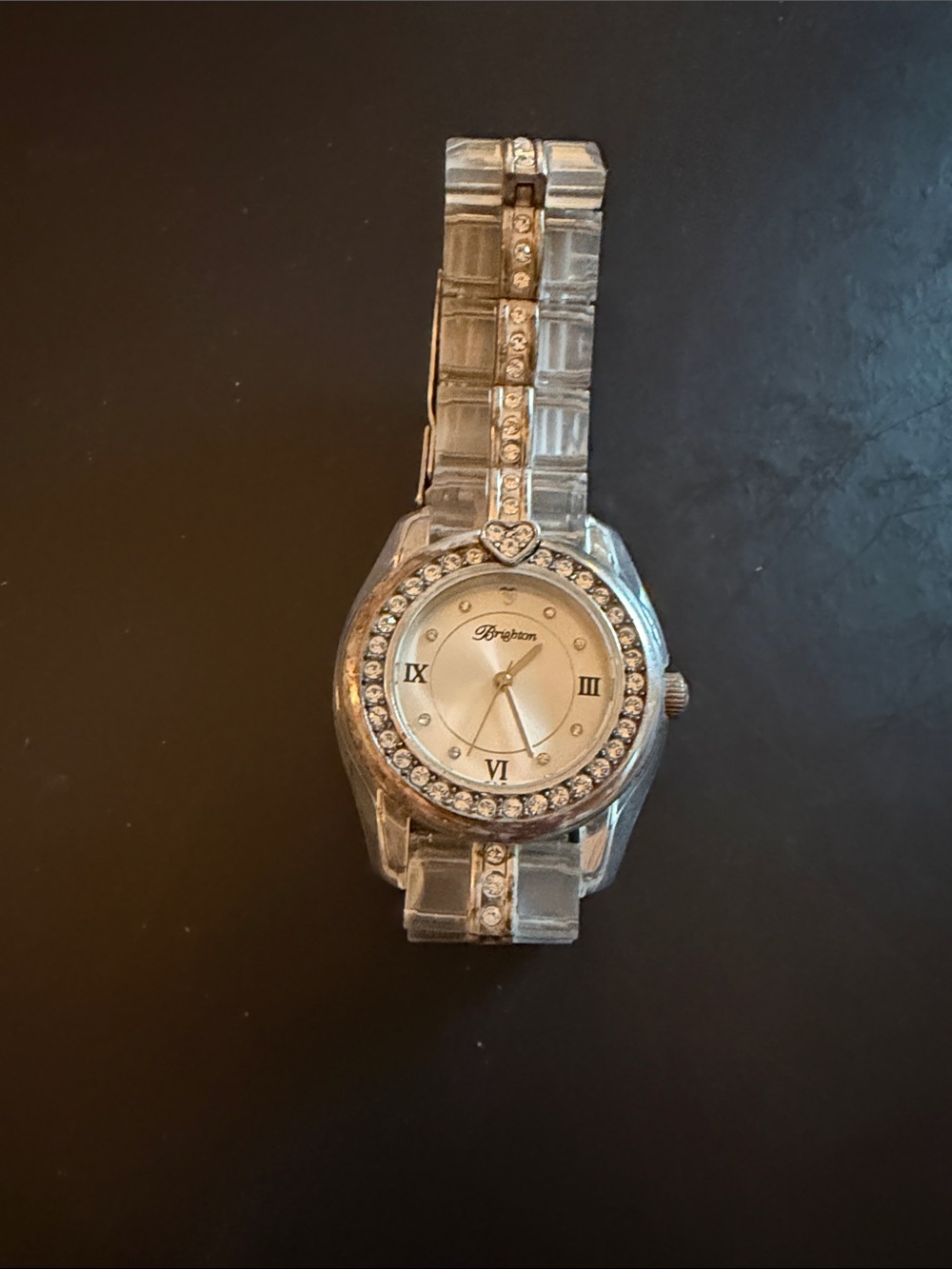 Brighton Silver-Tone Crystal Accent Women's Bracelet Watch